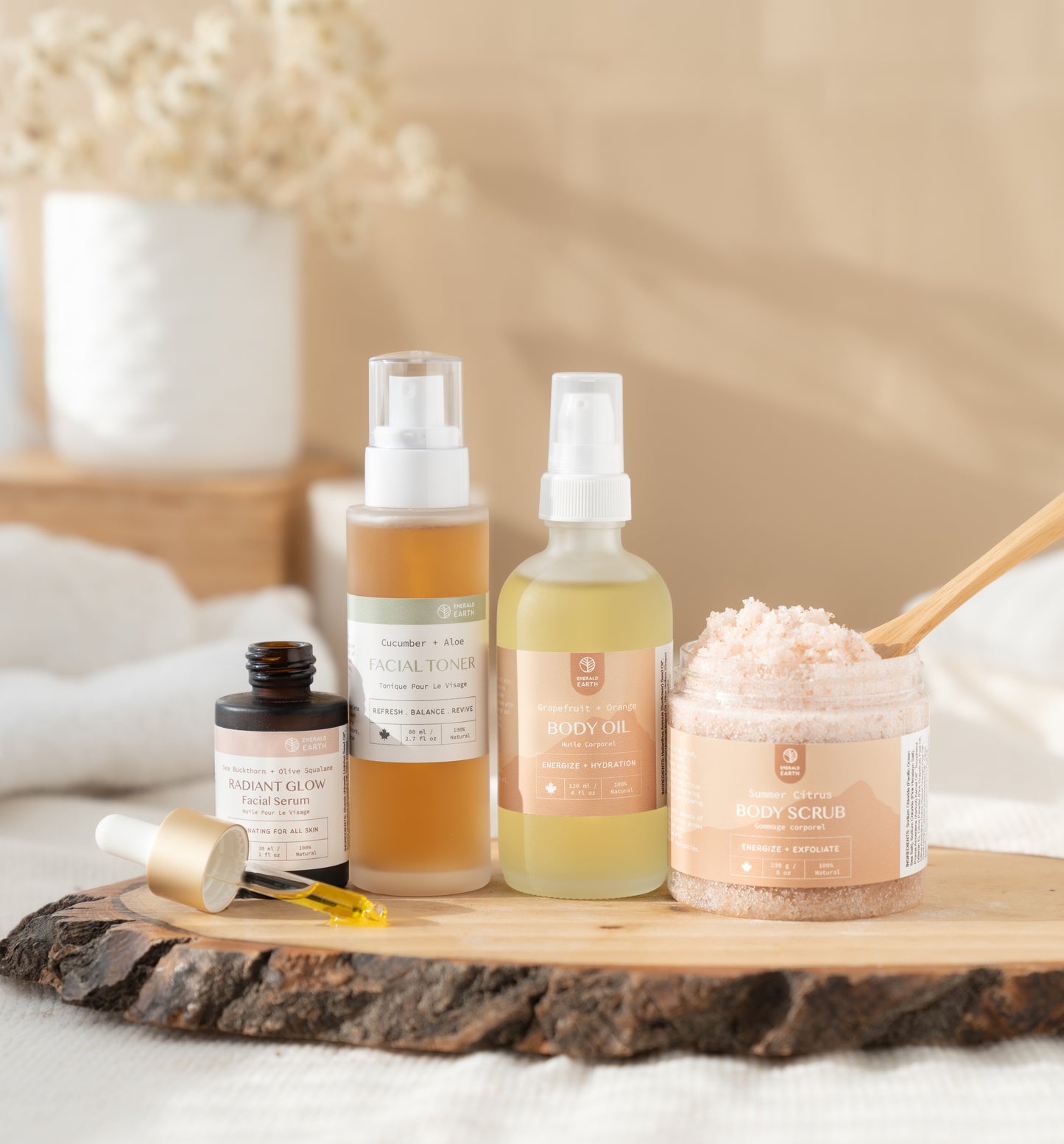 all natural skincare to brighten and energize skin, made in Canada