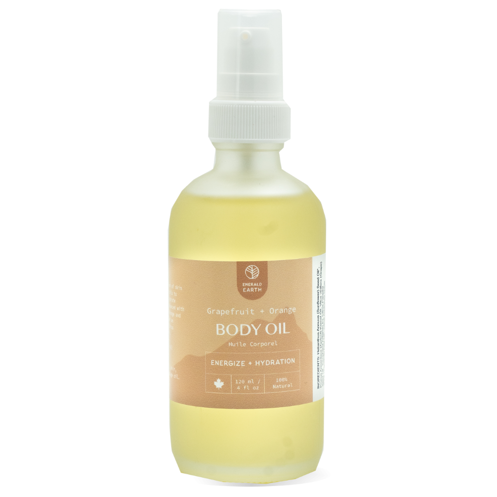Botanical Body Oil: Citrus + Lemongrass – Emerald Earth Organic Spa