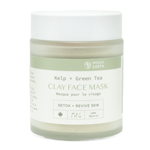 kelp and green tea clay face mask to detox oily skin