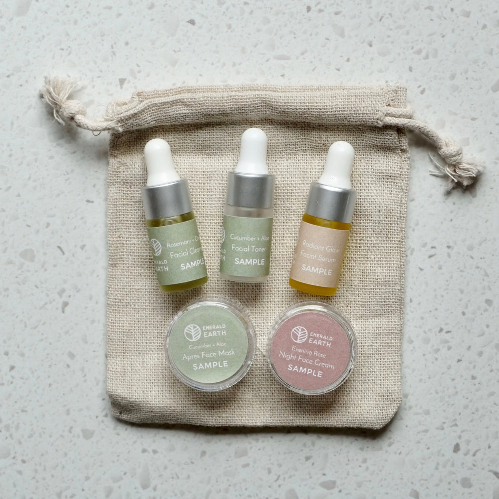 natural facial products mini sample size