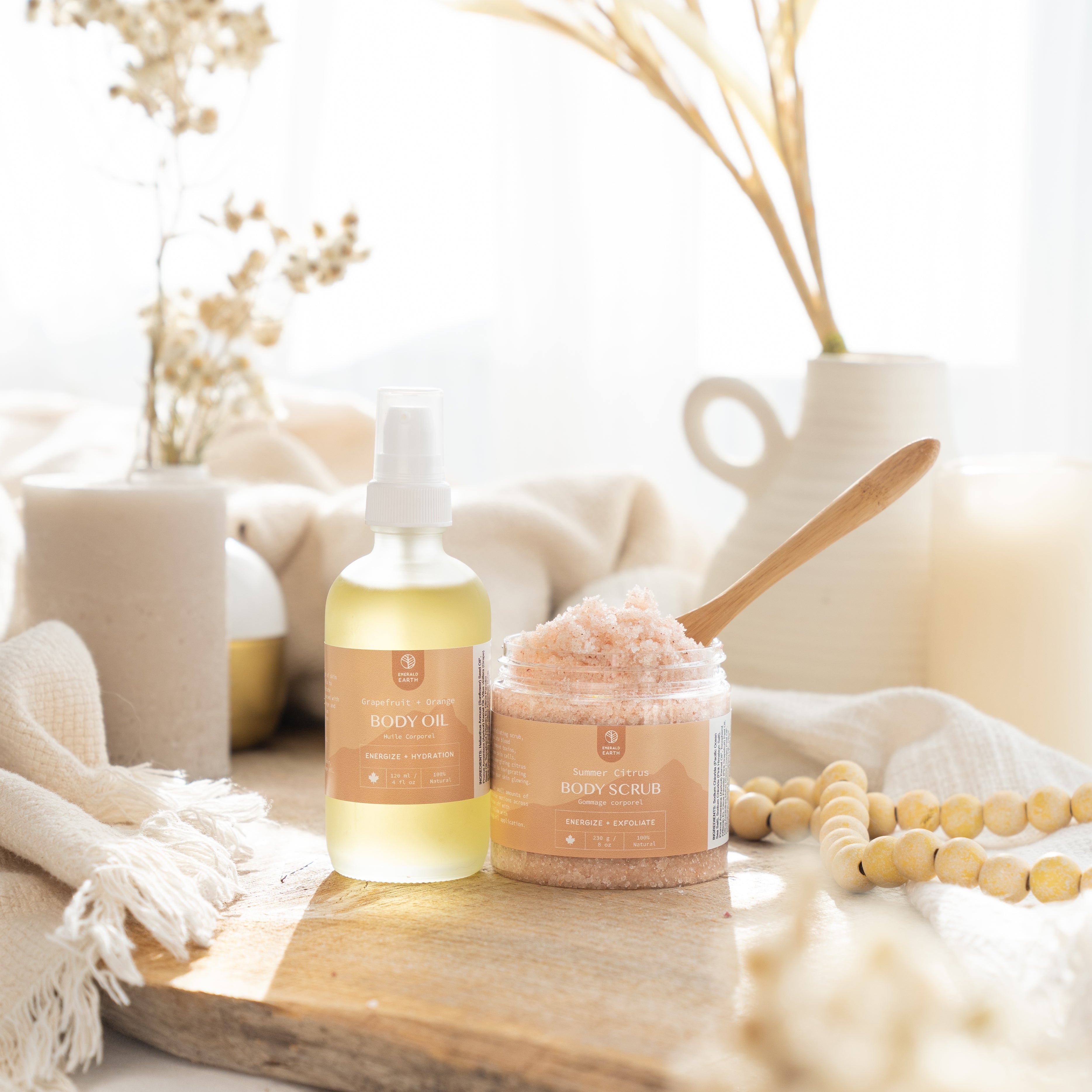 Botanical Body Oil: Citrus + Lemongrass – Emerald Earth Organic Spa