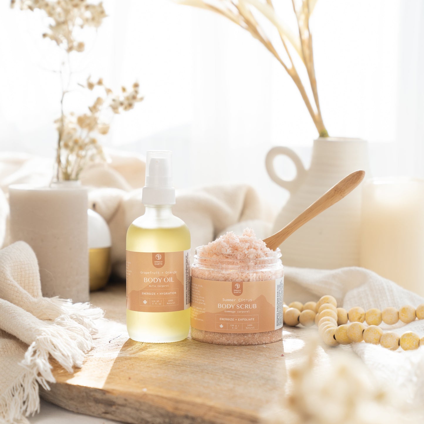 citrus body oil and citrus body scrub