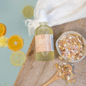 Citrus bath and body oil to energize