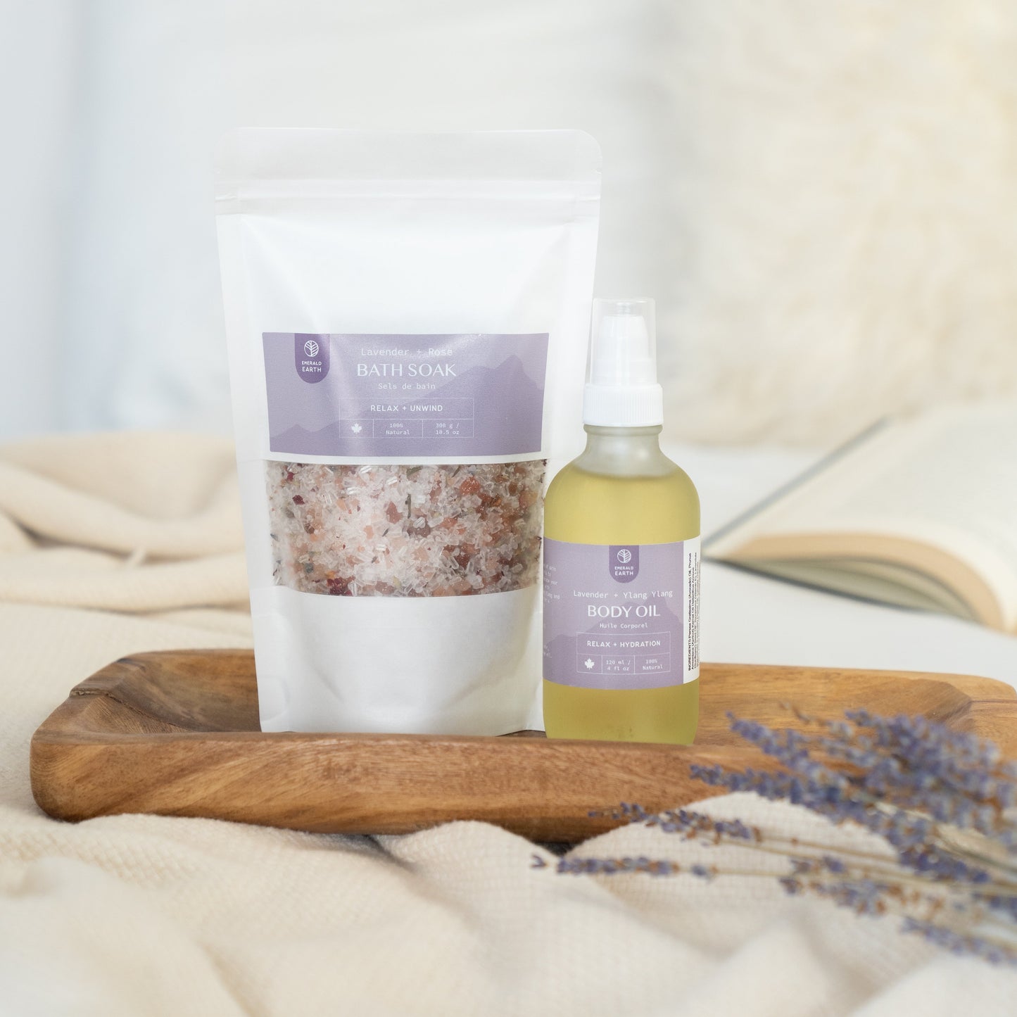 lavender and rose bath and body products
