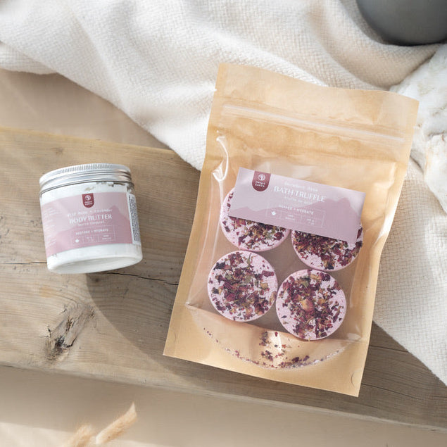 Rose Bath Truffles and Rose Body Butter Gift Set
