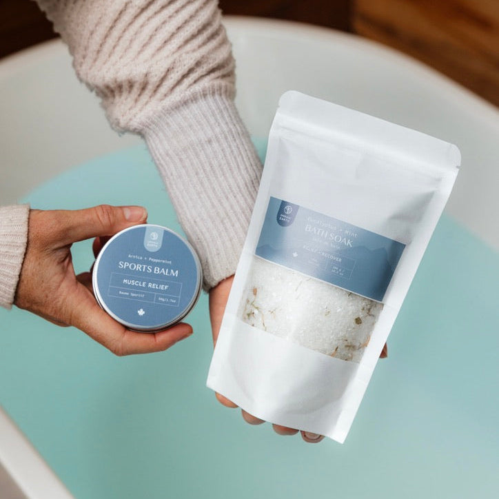 Sports Bath Salts and Muscle Balm Made In Canada
