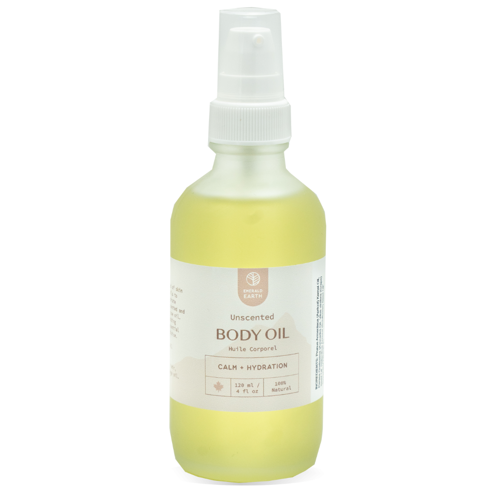 unscented calming body oil for dry and sensitive skin