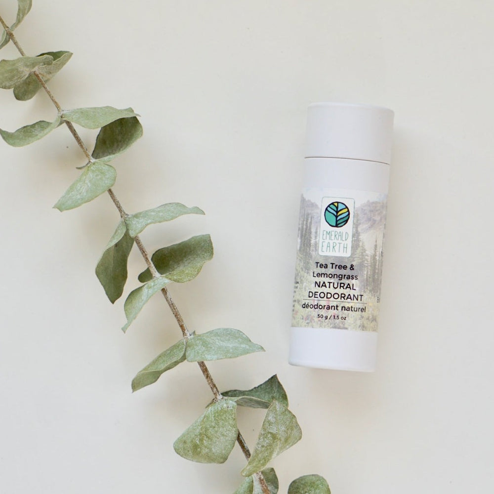 tea tree and lemongrass natural deodorant with ecofriendly packaging