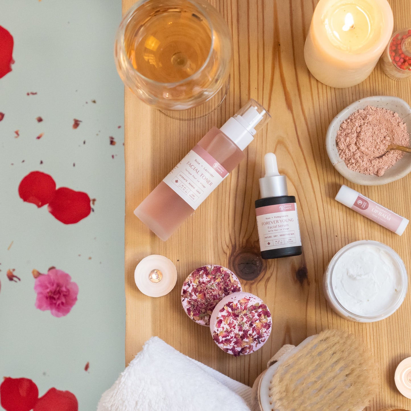 rose bath and body collection made in Canada