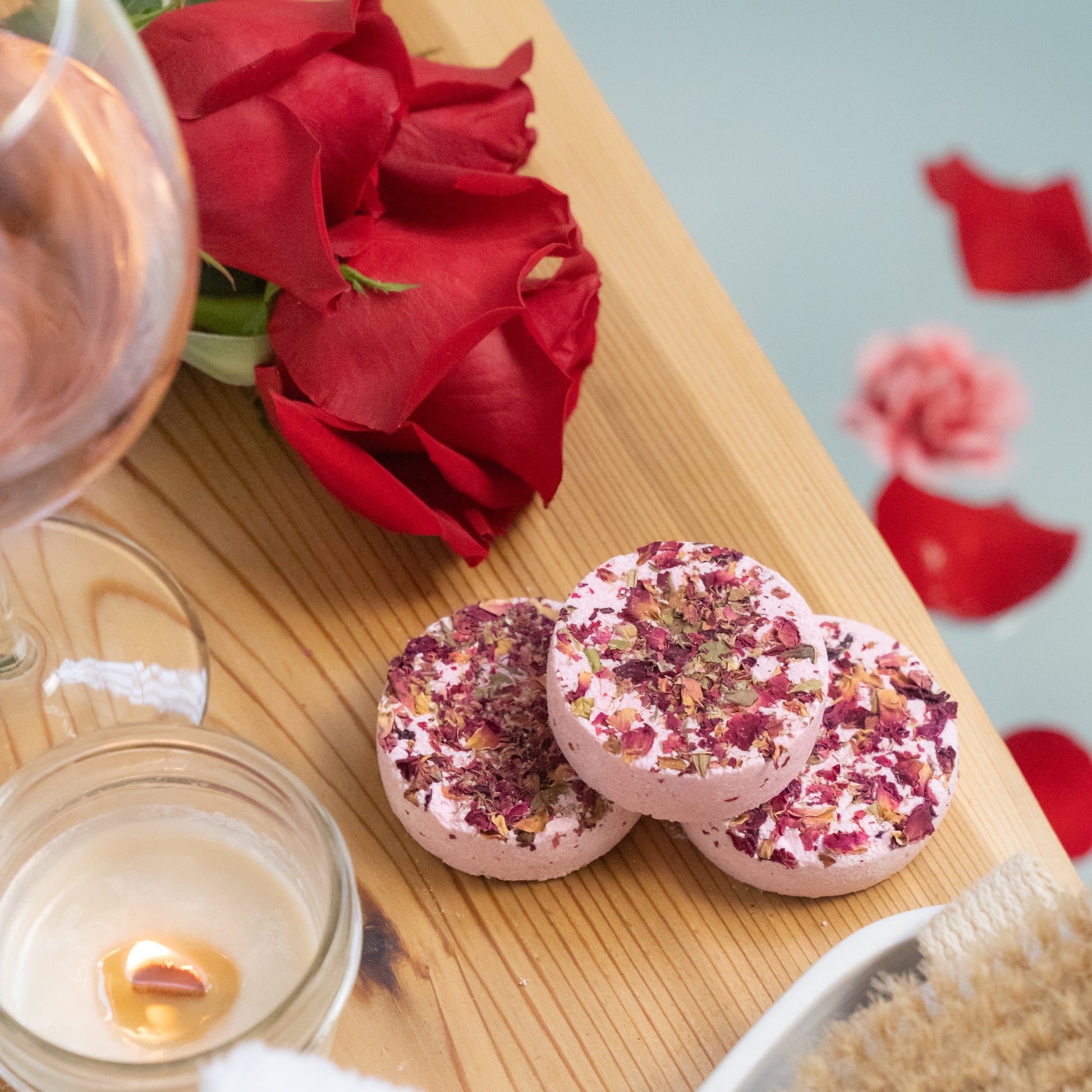 romantic rose bath bombs emerald earth